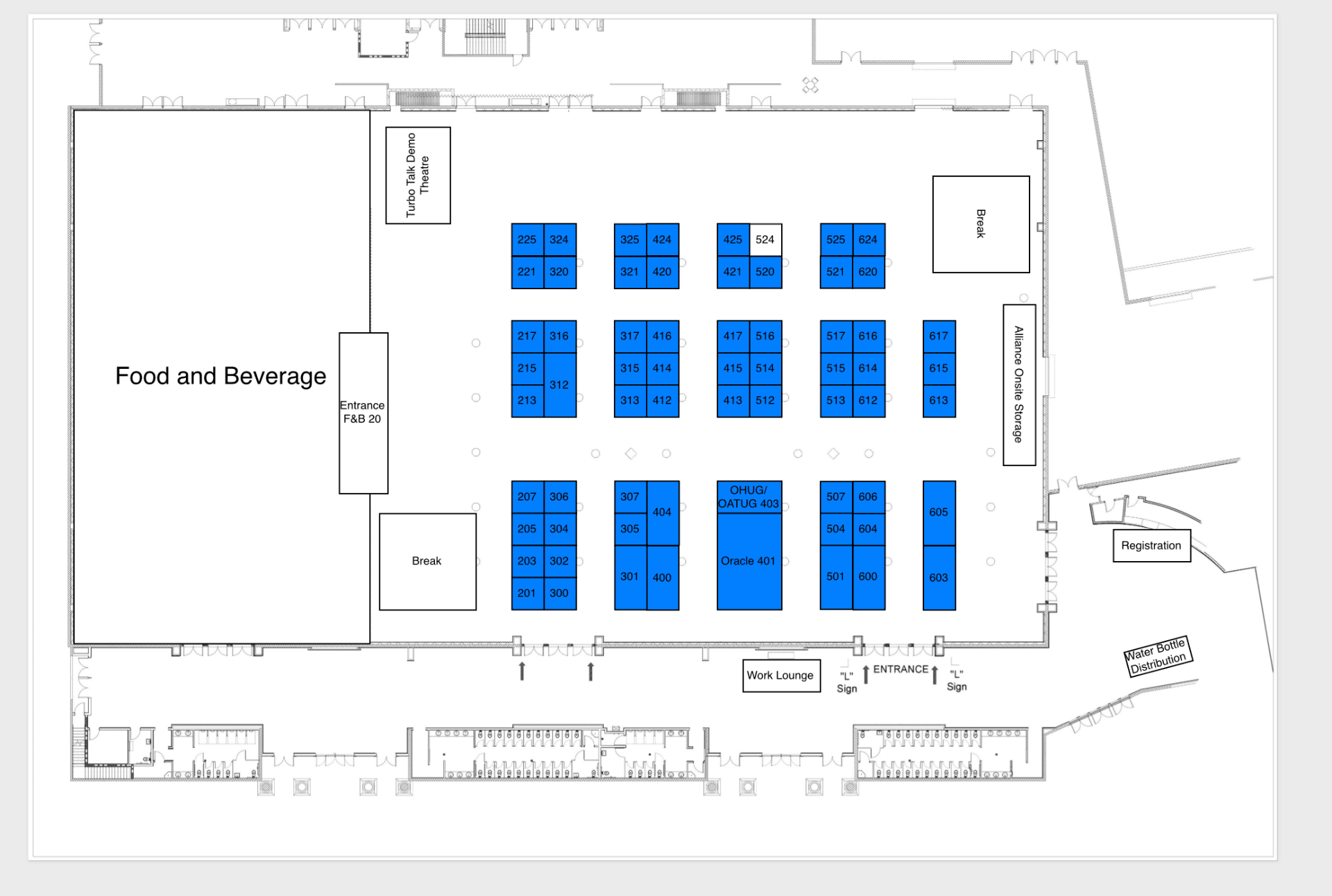 Ascend 2026 expo hall floor map showing LicenseFortress at Booth 321